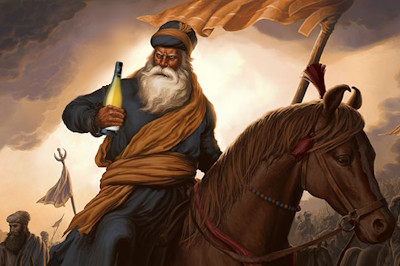 warrior holding wine